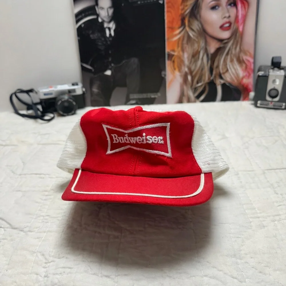 Vintage Budweiser Trucker Hat | Made USA · Mesh Snapback · Beer Promo Cap